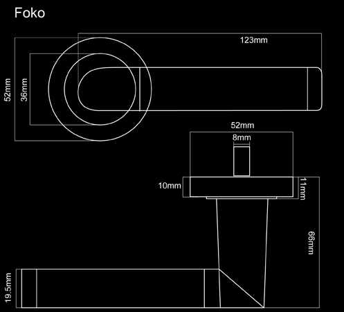Fortessa Foko Door Handles Dimensions